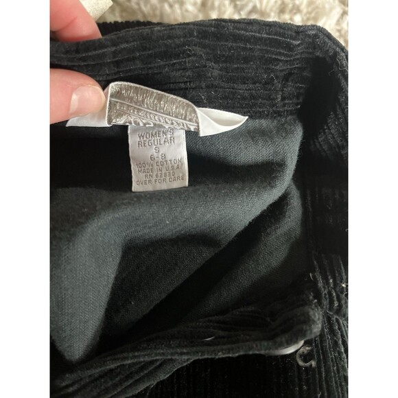 Vintage Women’s Lands End Black Corduroy Blazer Jacket With Flannel Accents - Picture 8 of 8